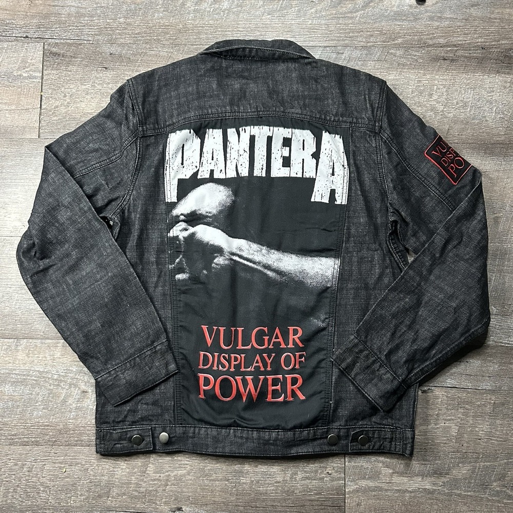 PANTERA VULGAR DISPLAY OF POWER NAME LOGO DENIM JACKET NEW AUTHENTIC ADULT LG.